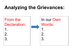 Analyzing the Grievances: