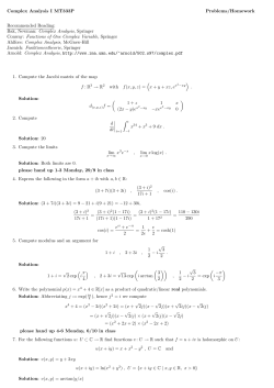 2008/09/1 Complex Analysis I