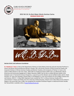2012 WEB Du Bois Major Works Seminar Series