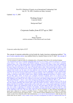 Corporate bodies from ICCP up to 2003