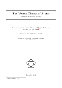 The Vortex Theory of Atoms - Utrecht University Repository