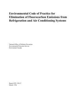 Environmental Code of Practice for Elimination of Fluorocarbon