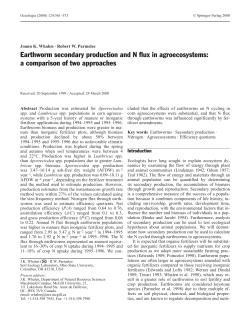 Earthworm secondary production and N flux in