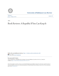 Book Reviews: A Republic If You Can Keep It