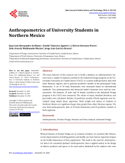 Anthropometrics of University Students in Northern Mexico