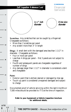 11/2&rdquo; inch diameter Dime size diameter Self Inspection Reference