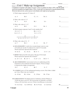 Integers 1AUnit 1 Make