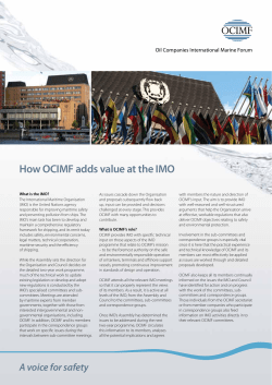 How OCIMF adds value at the IMO