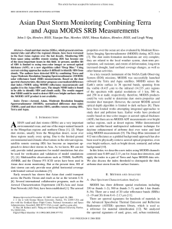 Asian Dust Storm Monitoring Combining Terra and Aqua MODIS