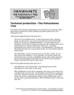 Technical production &ndash;The Pohutukawa Tree - Arts Online