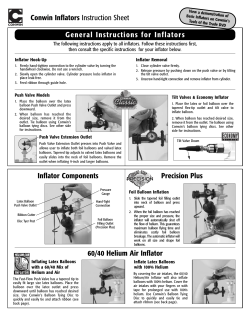 Conwin Inflators Instruction Sheet Precision Plus Inflator