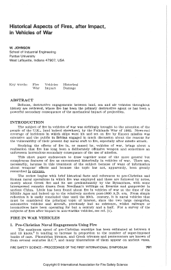 Historical Aspects of Fires, after Impact, in Vehicles of War