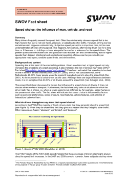 Factsheet Speed choice: the influence of human, vehicle, and road