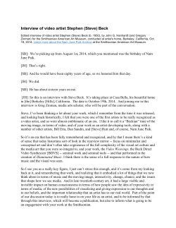 The Steve Beck Interview - Smithsonian American Art Museum