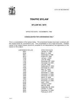 traffic bylaw - City of Richmond