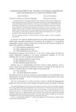 Learning what not to say - Adele Goldberg