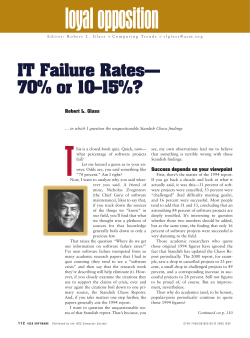 IT Failure Rates&mdash; 70% or 10&ndash;15%?