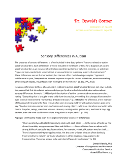 Sensory Differences in Autism