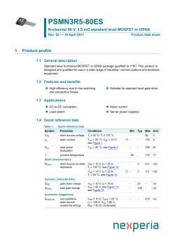 PSMN3R5-80ES N-channel 80 V, 3.5 mΩ standard level