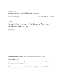 Prejudicial Appearances - Yale Law School Legal Scholarship