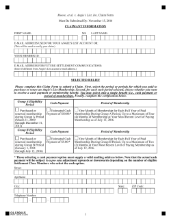 1 01-CA9115 Moore, et al. v. Angie`s List, Inc. Claim Form Must Be