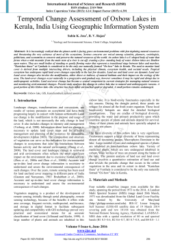 Temporal Change Assessment of Oxbow Lakes in Kerala, India