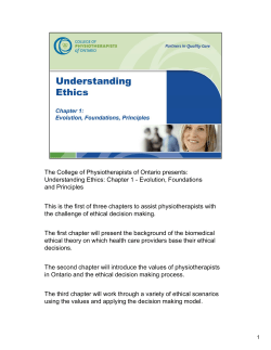 Chapter 1 - College of Physiotherapists of Ontario