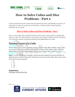 How to Solve Cubes and Dice Problems - Part 2