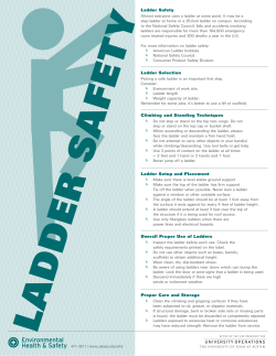Ladder Selection Ladder Safety Climbing and Standing Techniques