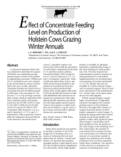 Effect of Concentrate Feeding Level on Production of