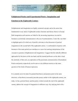 Enlightened Poetics and Experimental Poetry: Imagination
