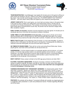 2017 Bauer Spring Shootout Rules