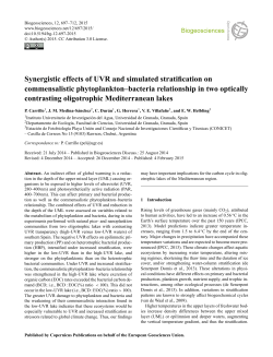Synergistic effects of UVR and simulated