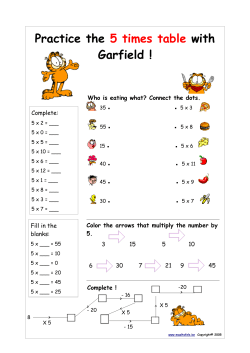 Practice the 5 times table with Garfield