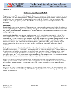 Review of Carpet Dyeing Methods