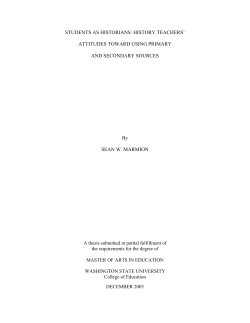 STUDENTS AS HISTORIANS: HISTORY TEACHERS` ATTITUDES