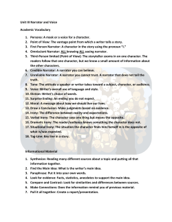 Unit III Narrator and Voice Academic Vocabulary 1. Persona: A mask