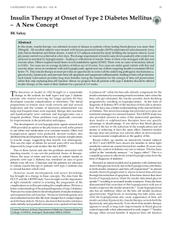 Insulin Therapy at Onset of Type 2 Diabetes Mellitus – A New Concept