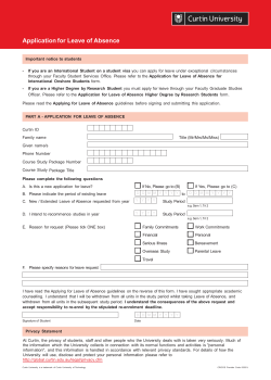 Application for Leave of Absence - Current Students