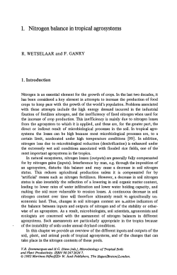 Nitrogen balance in tropical agrosystems