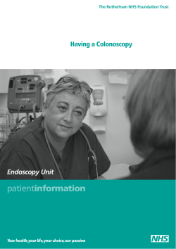 Having a colonoscopy - Rotherham NHS Foundation Trust