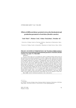 Effects of different dietary protein levels on the biochemical and