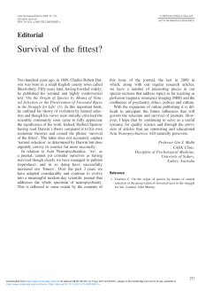 Survival of the fittest? - Cambridge University Press
