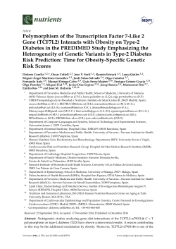 Polymorphism of the Transcription Factor 7