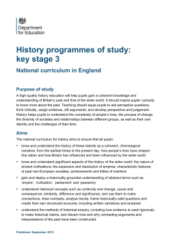 National Curriculum - History key stages 3 and 4