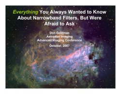 Everything You Always Wanted to Know About Narrowband Filters