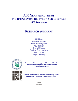 a 30 year analysis of police service delivery and costing