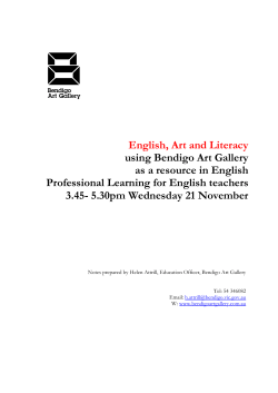 English pd notes - Bendigo Art Gallery