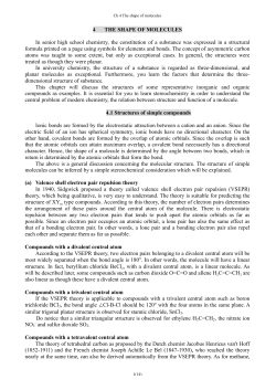 4 THE SHAPE OF MOLECULES In senior high school chemistry, the