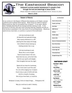 Season of Beauty EASTWOOD STAFF Eastwood nurtures positive